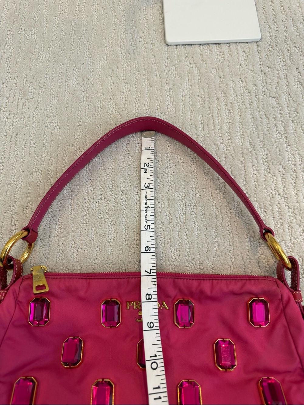 Prada Tessuto nylon jeweled crystal y2k shoulder bag - Picture 17 of 17
